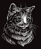 Vector clipart: Black cat portrait 