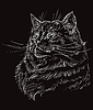 Vector clipart: Black cat portrait 10