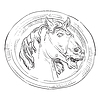 stone head of horse 
