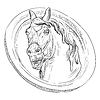 stone head of horse