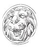 stone head of lion