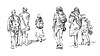 Vector clipart: hand drawing people