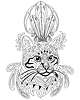 Coloring antistress cat 