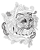 Coloring antistress cat 