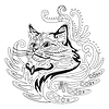 Coloring antistress cat 