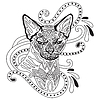Векторный клипарт: Красящий антистрессовый кот