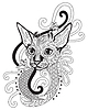 Coloring antistress cat 