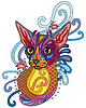 Colorful ornamental cat  | Stock Vector Graphics