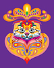 Vector clipart: Colorful zentangle cat 