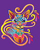 Vector clipart: Colorful zentangle cat 