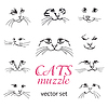 Vector clipart: Cats muzzle set