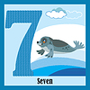 Vector clipart: Flat animal numbers 