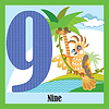 Vector clipart: Flat animal numbers 