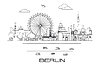 Berlin skyline line art 