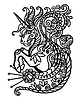 Vector clipart: Contour doodle unicorn