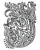 Vector clipart: doodle contour unicorn