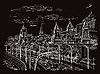 Vector clipart: Black hand drawing Moscow 