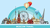 Moscow colorful line art 