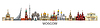 Moscow colorful line art 