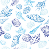 Photo 300 DPI: Seamless pattern with seashells