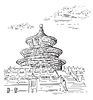 Vector clipart: China hand drawing landmark 