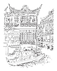 Vector clipart: China hand drawing landmark 