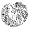 Vector clipart: Coloring unicorn