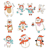 Vector clipart: set of animals characters in clothes