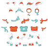 set of cute colorful Christmas clothes