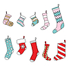 set of Christmas cute colorful socks