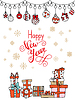 Merry Christmas balls card with socks