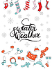 Merry Christmas congratulation card with socks
