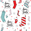 Seamless pattern Christmas socks for presents and