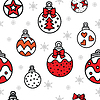 Vector clipart: Seamless pattern Christmas balls and snowflackes