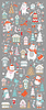 vertical banner Christmas characters on grey