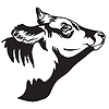 Abstract contour portrait of horned bull