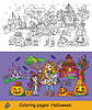 Halloween-Schwestern in Kostümen ausmalen | Stock Vektrografik
