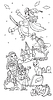 cartoon halloween mummy and witch