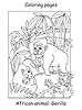 Vector clipart: Coloring gorilla