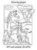 Vector clipart: Coloring giraffe