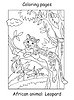 Vector clipart: Coloring leopard