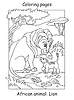 Vector clipart: Coloring lion