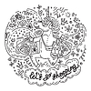 Vector clipart: Lets go shopping unicorn
