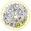 Vector clipart: Lets draw colorful unicorn
