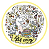 Vector clipart: Lets enjoy colorful unicorn
