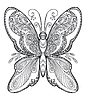 Vector clipart: Butterfly coloring