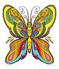 Vector clipart: Butterfly coloring