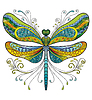 Vector clipart: Dragonfly colorful