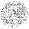 Vector clipart: Doodle unicorn dream