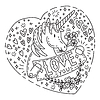 Vector clipart: Doodle unicorn love you